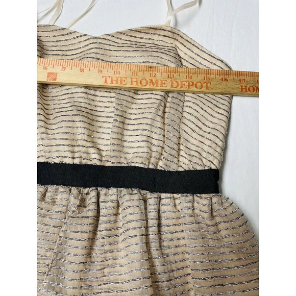 BCBGeneration Dress 8 Ribbed Gauze Chiffon Tiered Strapless Texture Peplum Party - Picture 9 of 12